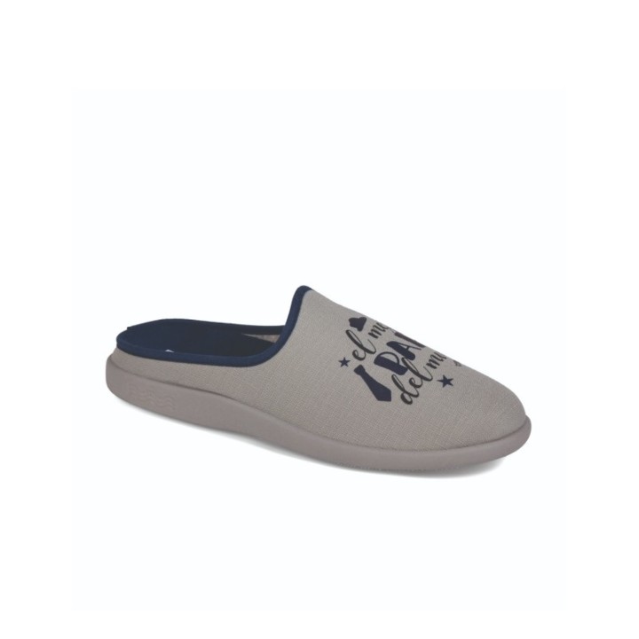 Zapatillas de casa verano hombre puntera cerrada El mejor papá color gris