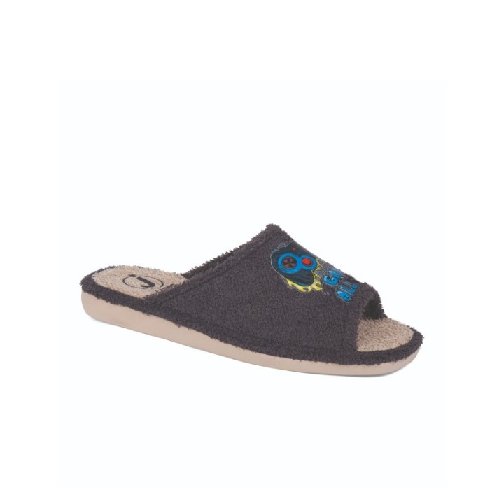 Zapatillas de casa verano hombre puntera abierta Game all day color gris