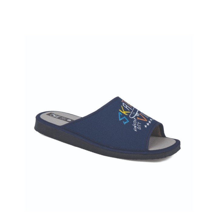 Zapatillas de casa verano hombre puntera cerrada Skate vibes color marino