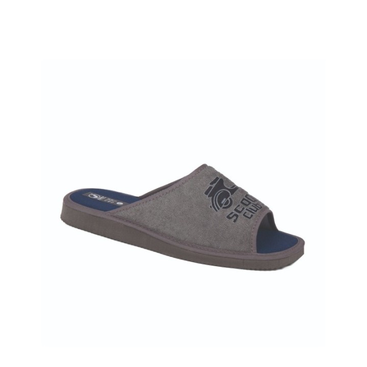 Zapatillas de casa verano hombre puntera abierta Scooter club color gris