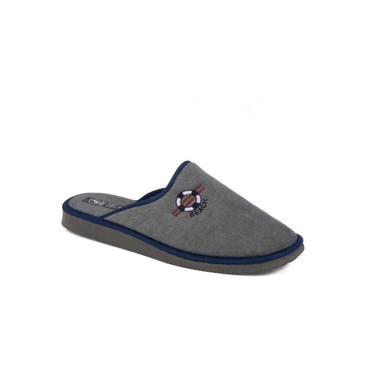 Zapatillas de casa verano hombre puntera cerrada Beach color gris