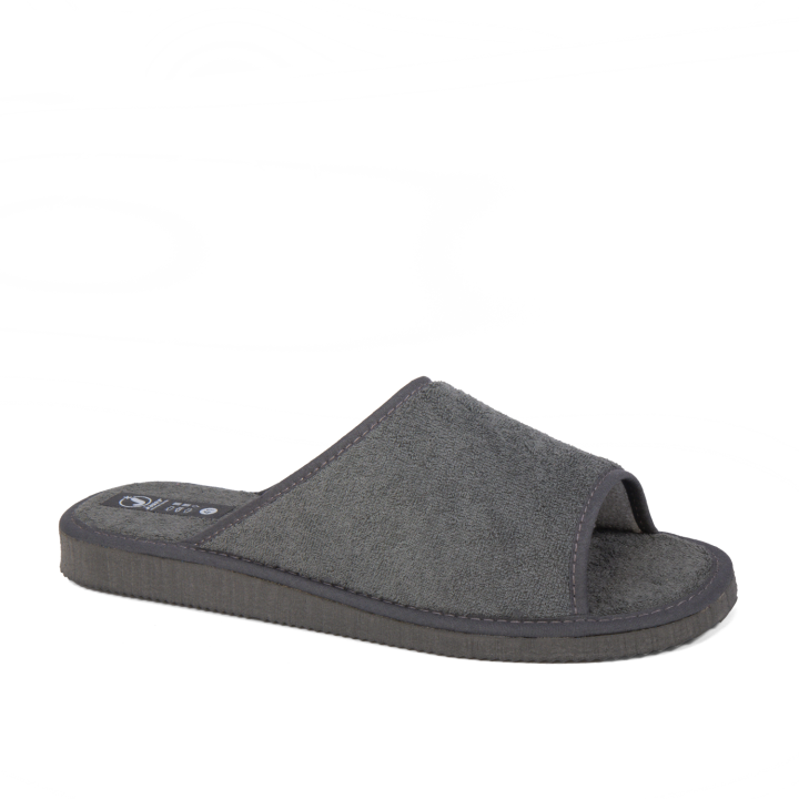 Zapatillas casa suaves abierta color gris