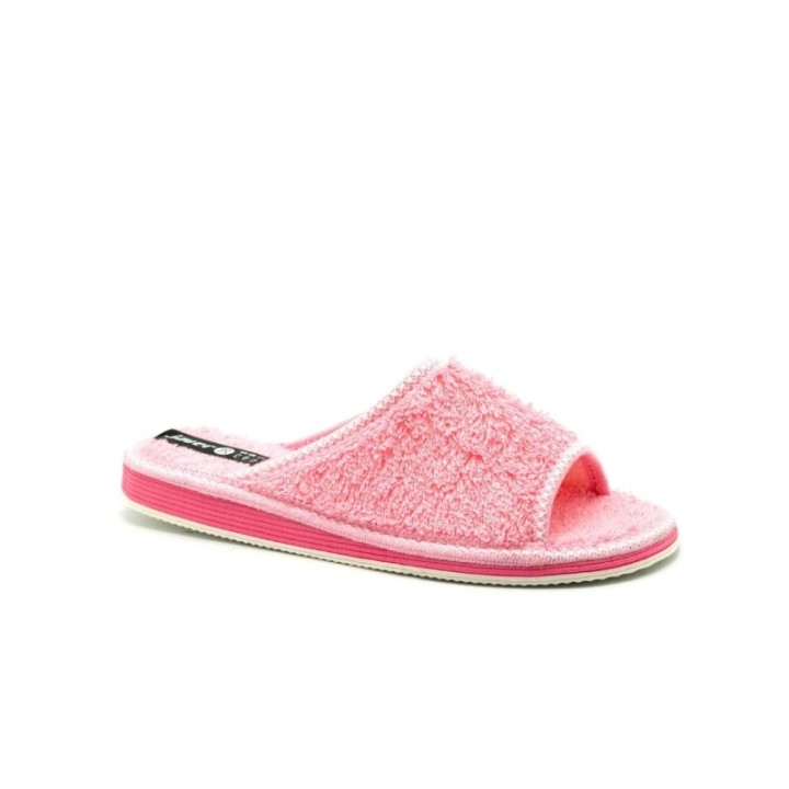 Zapatillas casa terciopelo abiertas piso eva pegado color rosa