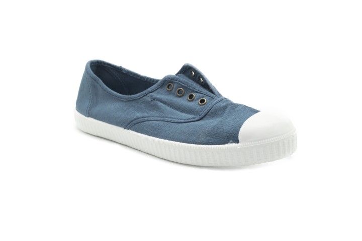Zapatillas material Orgánico puntera blanca color jeans