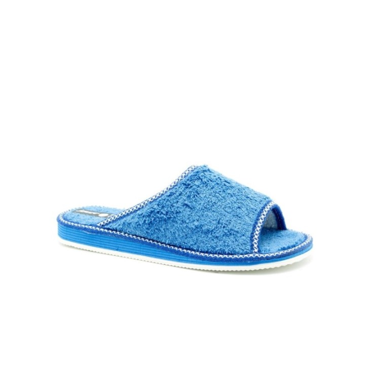 Zapatillas casa terciopelo abiertas piso eva pegado color royal