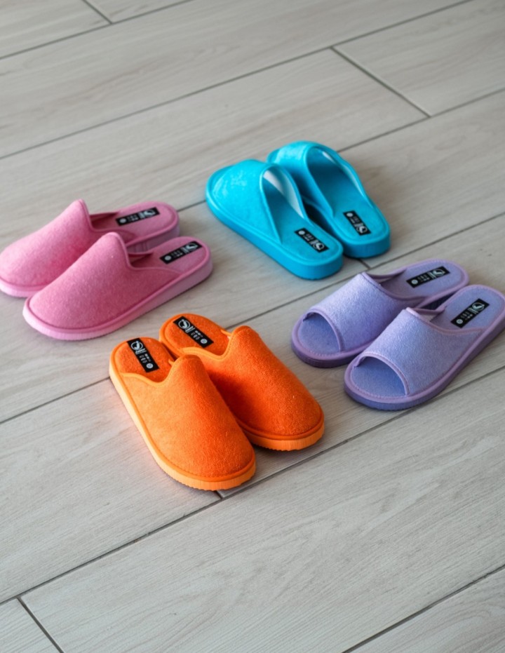Zapatillas casa piso eva pegado color naranja
