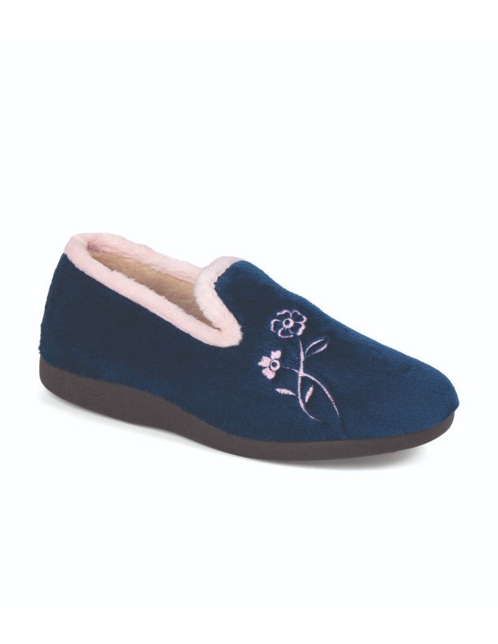 Zapatillas de casa cerradas mujer súper confort color marino