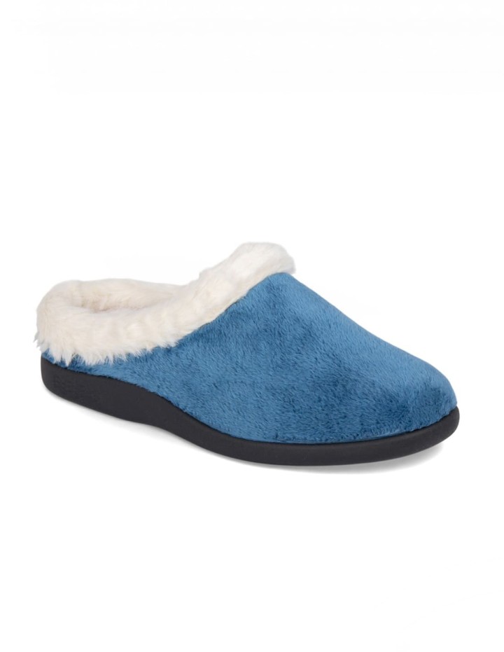 Zapatillas de casa abiertas mujer súper confort color azulina