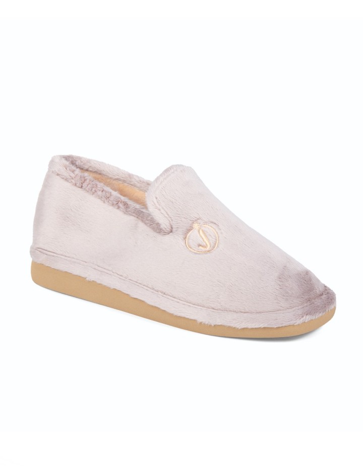 Zapatillas de casa cerradas para mujer color niebla