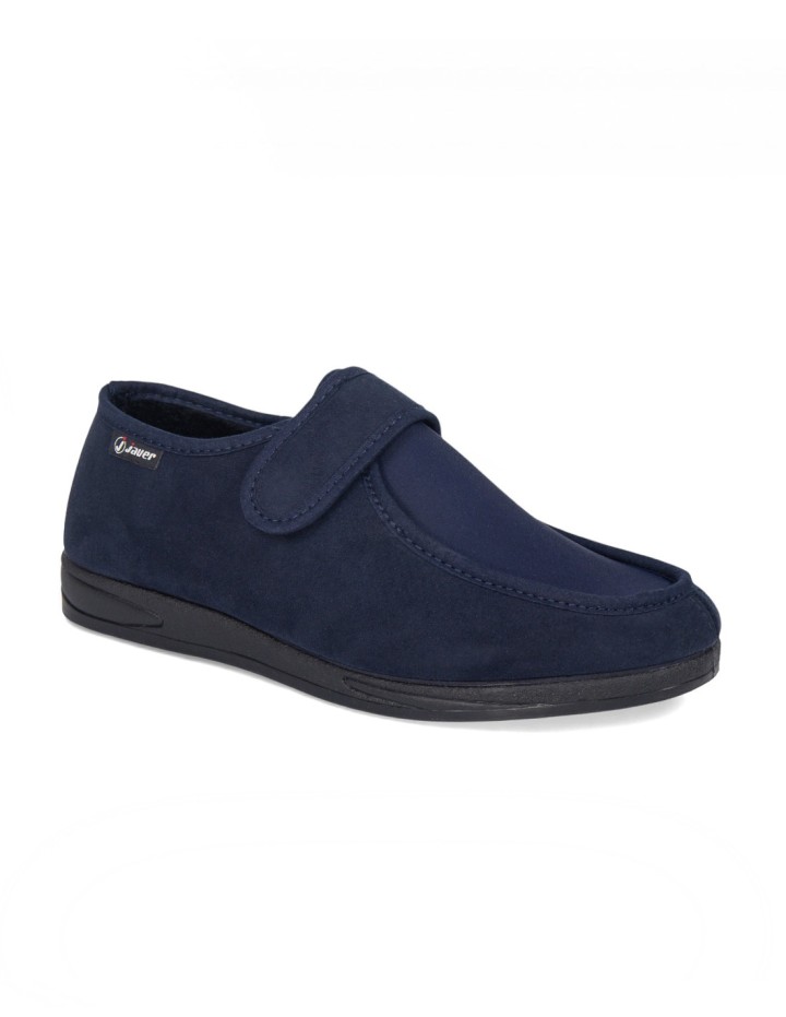 Zapatos de hombre pies delicados ancho especial cierre velcro color azul marino