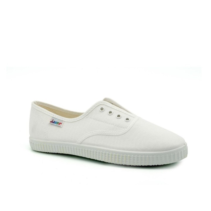 Zapatillas lona sin cordones color blanco