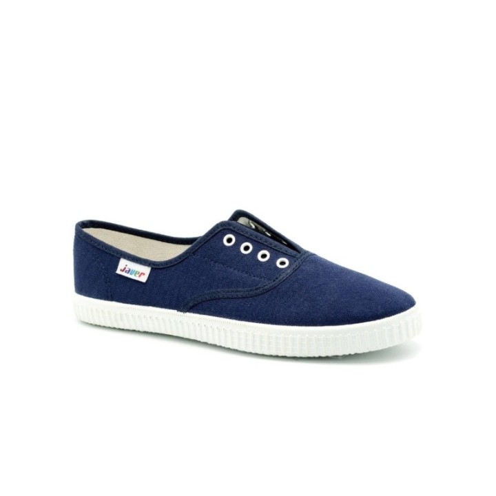 Zapatillas lona sin cordones color marino