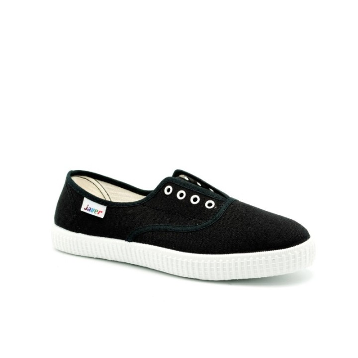 Zapatillas lona sin cordones color negro