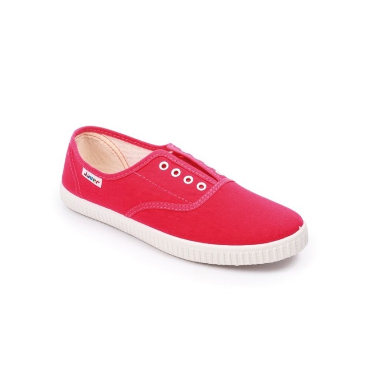 Zapatillas lona sin cordones color fucsia