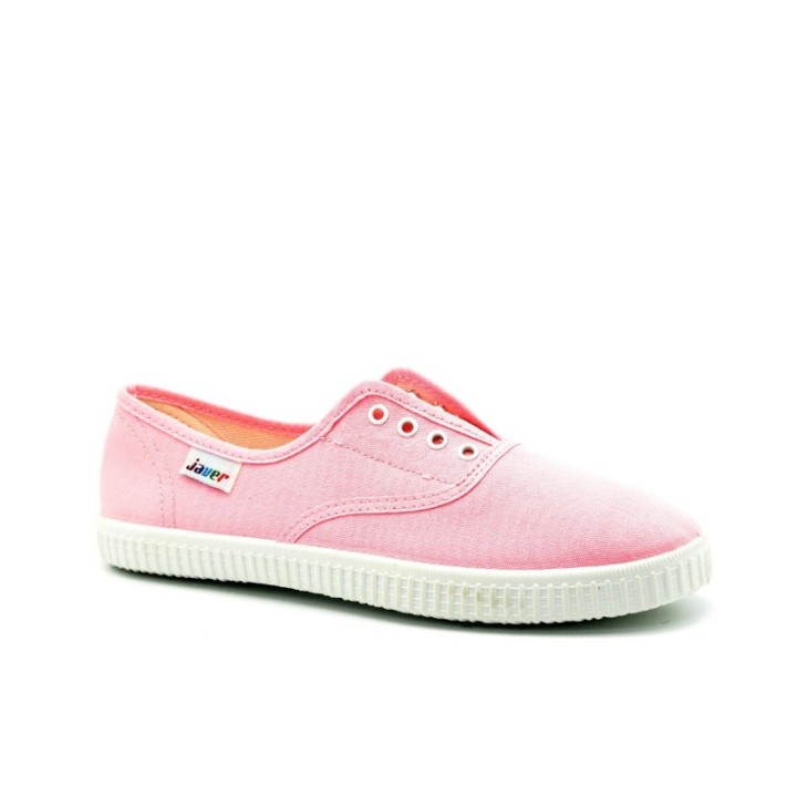 Zapatillas lona sin cordones color rosa