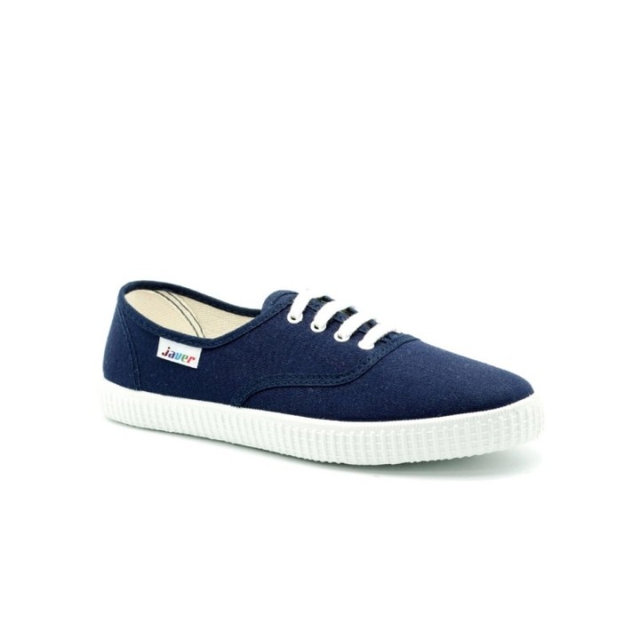 Zapatillas lona con cordones color marino