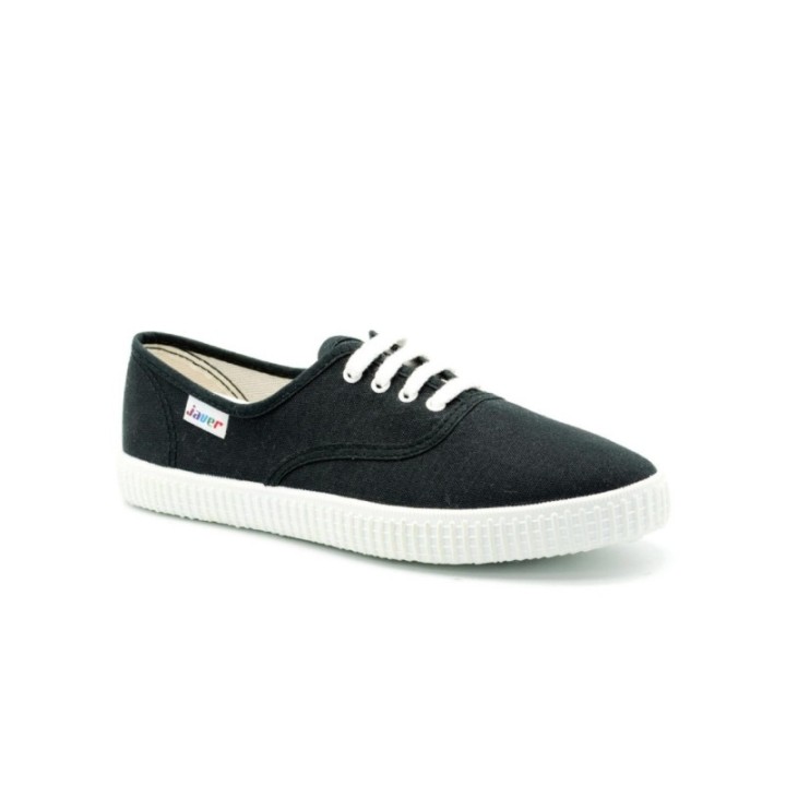 Zapatillas lona con cordones color negro