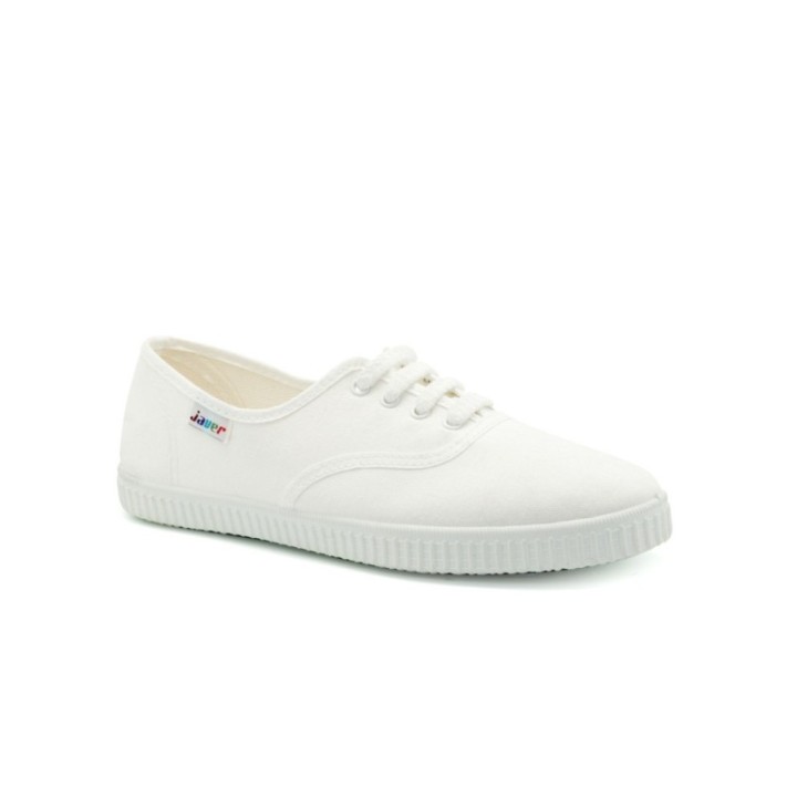Zapatillas lona con cordones color blanco
