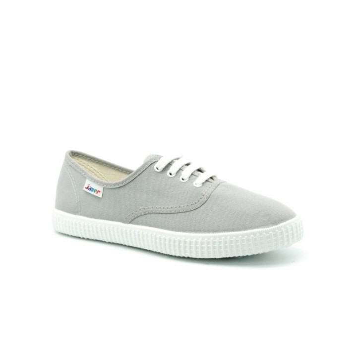 Zapatillas lona con cordones color gris