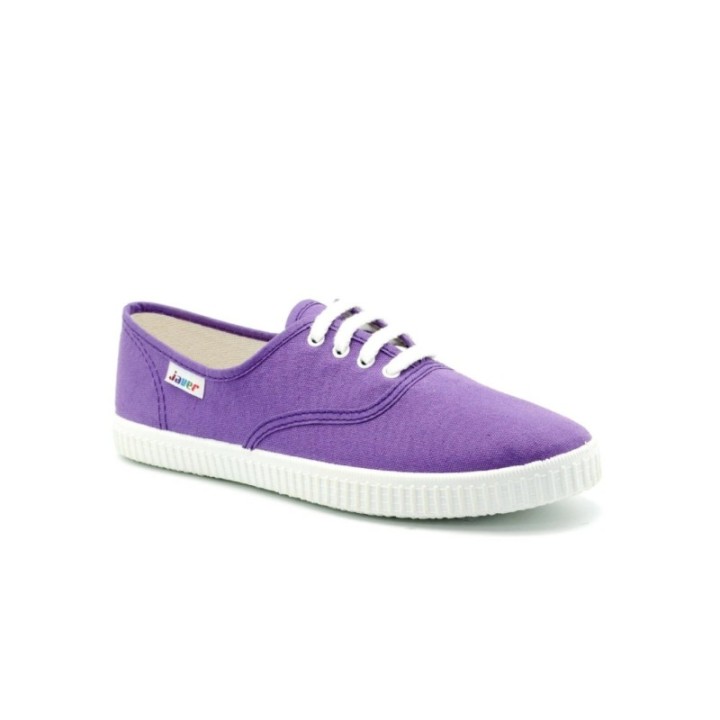 Zapatillas lona con cordones color morado