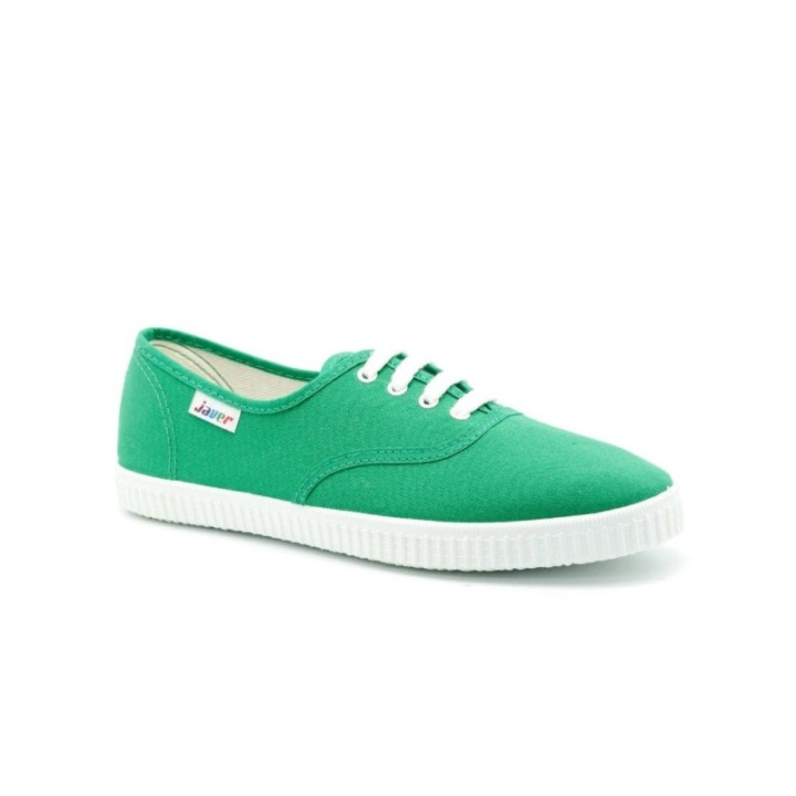 Zapatillas lona con cordones color cesped