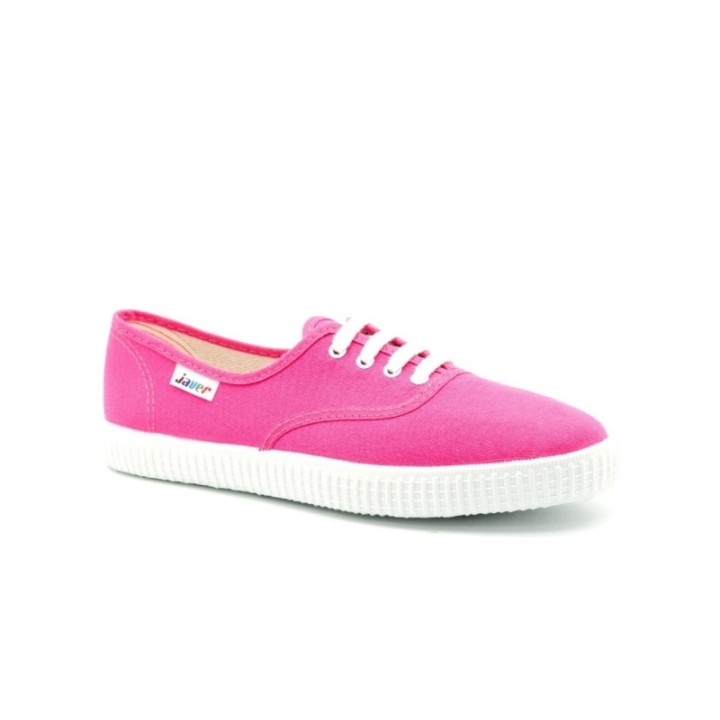 Zapatillas lona con cordones color fucsia