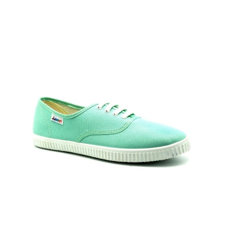 Zapatillas lona con cordones color menta