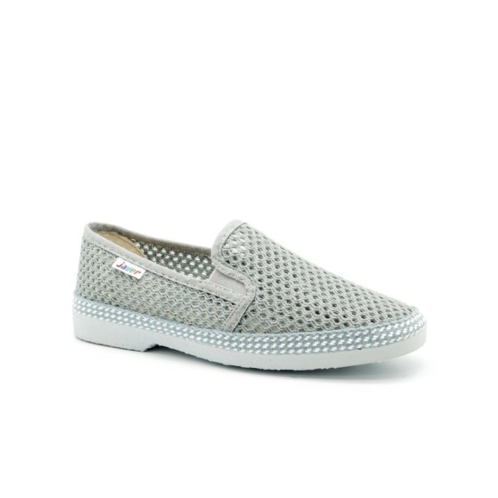 Zapatos picado con trenza y vulcanizado color gris