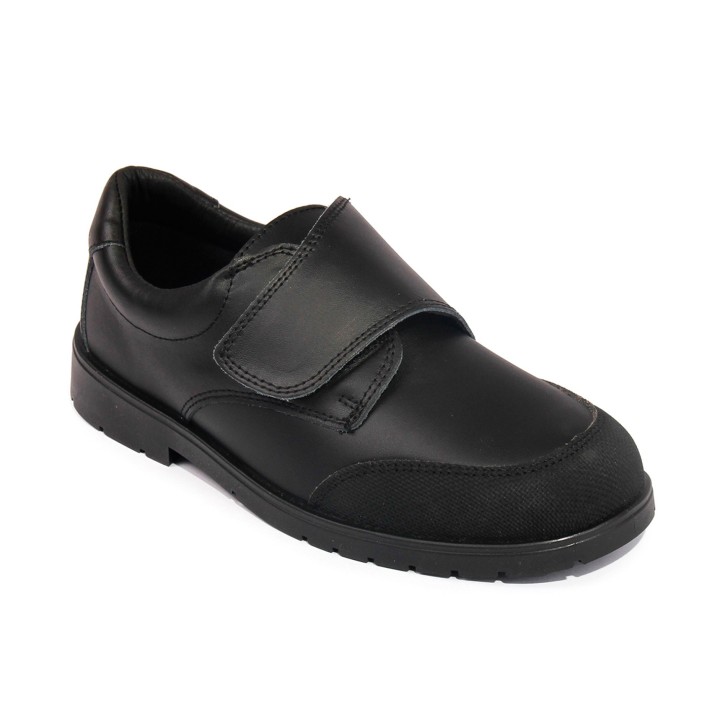 Zapatos Colegio Velcro Negro 7-1