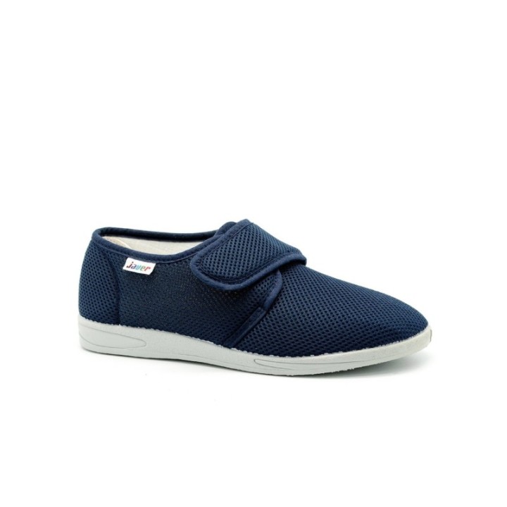 Zapatos con cierre de velcro y diseño picado color marino