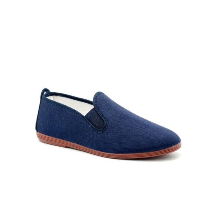 Zapatillas lona kung-fu con elástico color marino