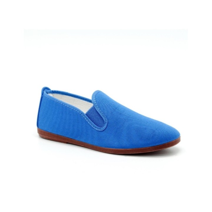 Zapatillas lona kung-fu con elástico color royal