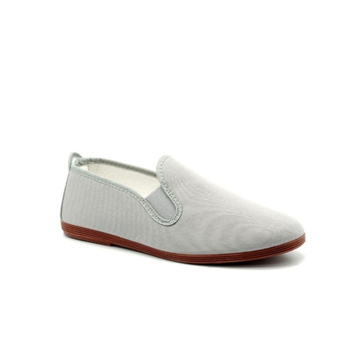 Zapatillas lona kung-fu con elástico color gris