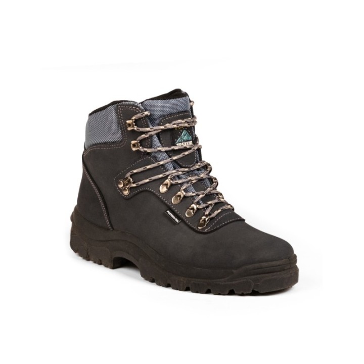 Botas trekking altas Nobuck hidrofugado y calcetín impermeable color gris