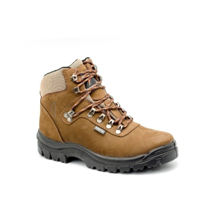 Botas trekking altas Nobuck hidrofugado y calcetín impermeable color marrón