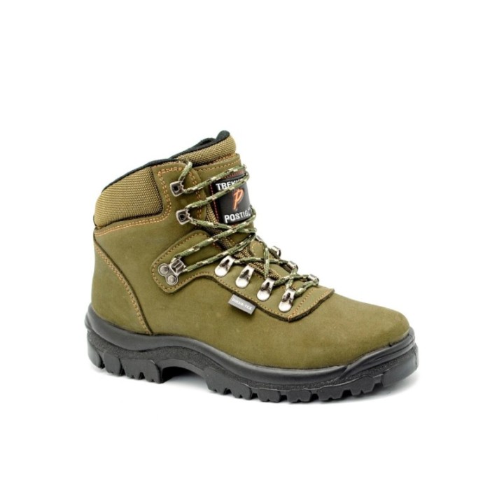 Botas trekking altas Nobuck hidrofugado y calcetín impermeable color verde