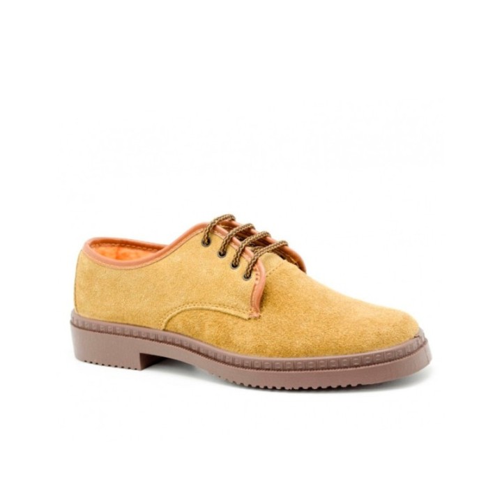 Zapatillas de trabajo con cordones color tabaco