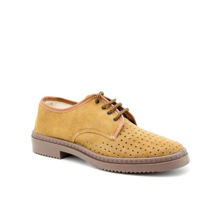 Zapatillas de trabajo con cordones color tabaco