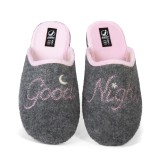 Zapatillas de casa abiertas gris Good night