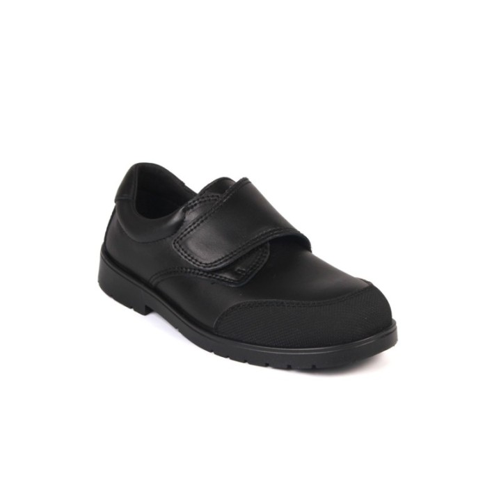 Zapatos Colegio Velcro piel lavable color negro