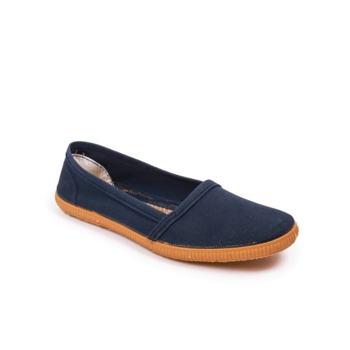 Zapatillas abiertas lona mujer azul marino