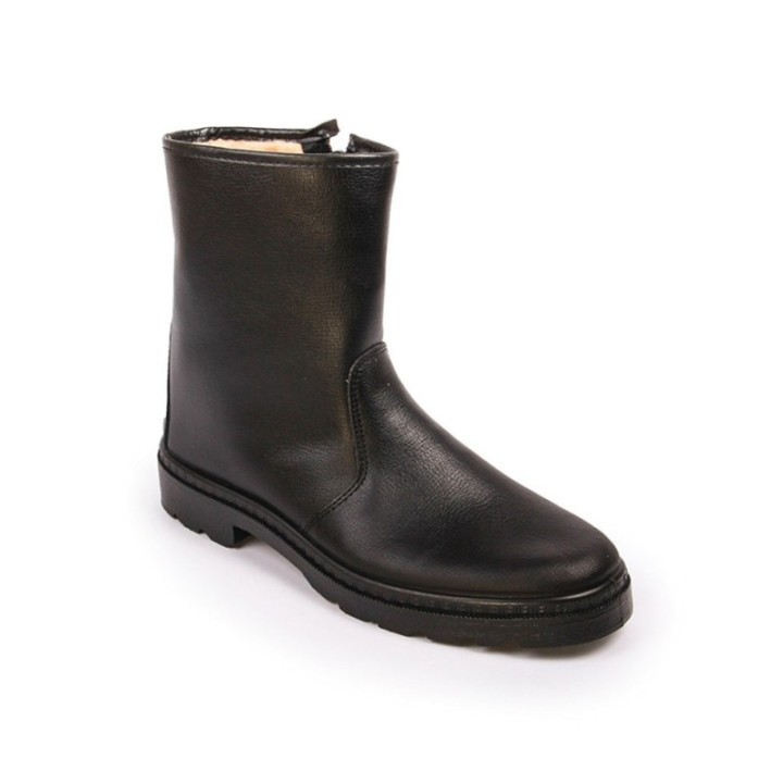 Botas zapatos clásico con borreguito piel color negro