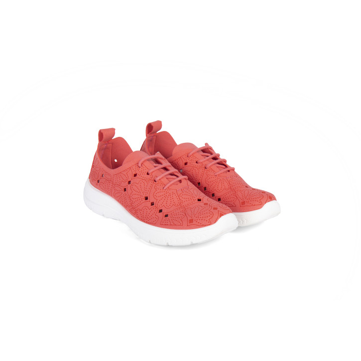 Zapatillas color coral con cordones