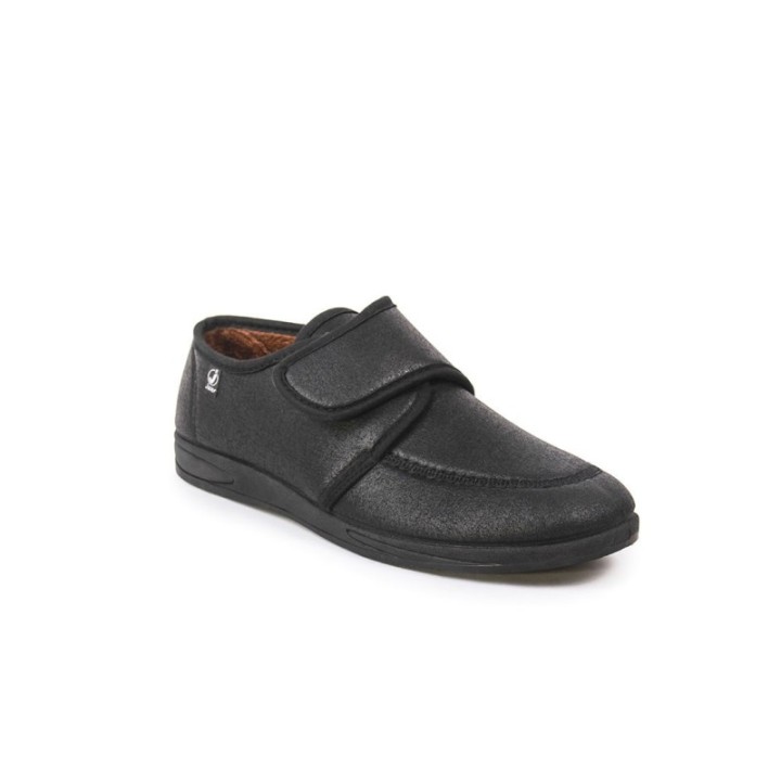 Zapatos confortable velcro color negro