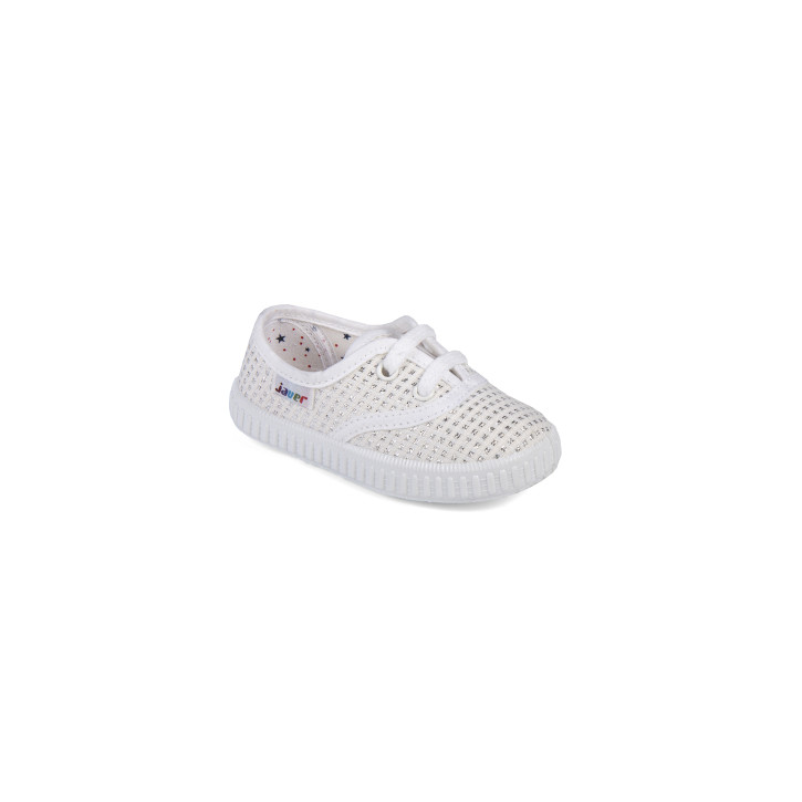 Zapatillas lona blanco con cordones