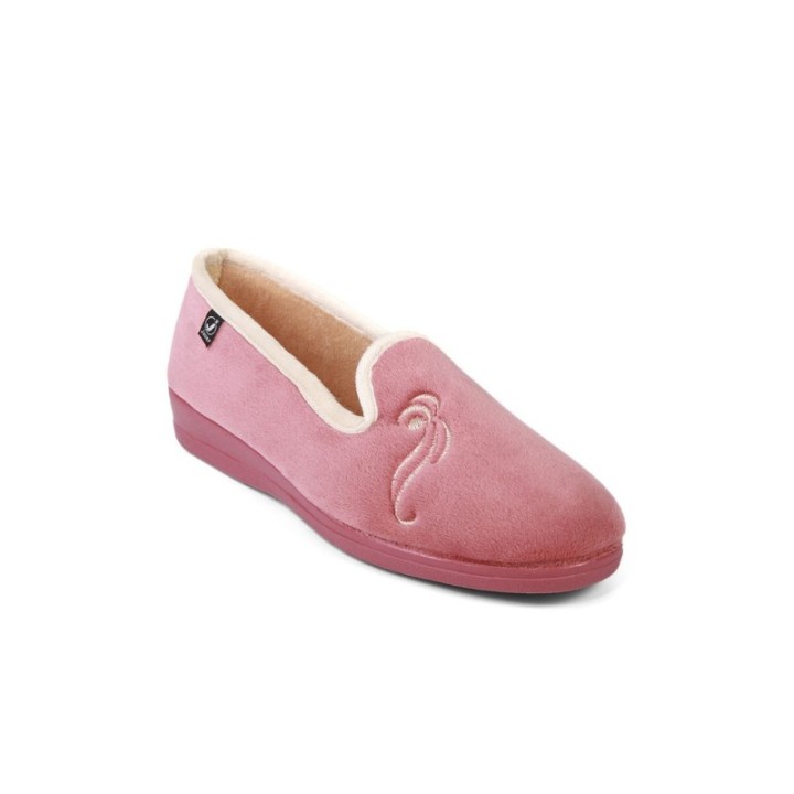 Zapatillas de casa cerradas color malva