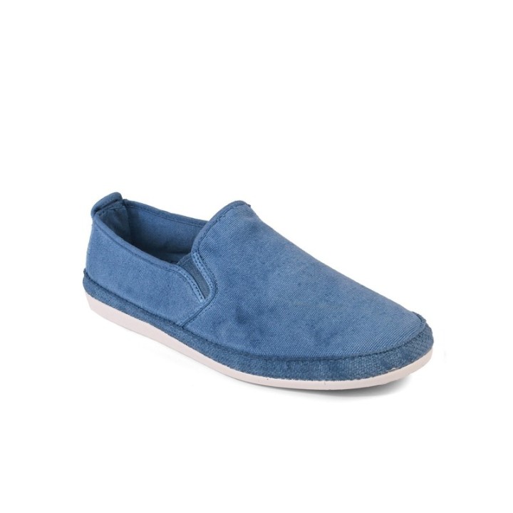 Zapatilla lona con elástico color jeans