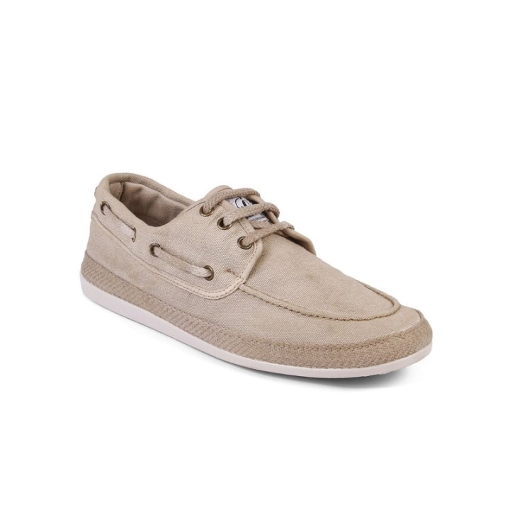 Zapato náutico con cordones color taupe