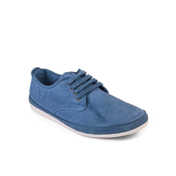 Zapatilla con cordones color jeans
