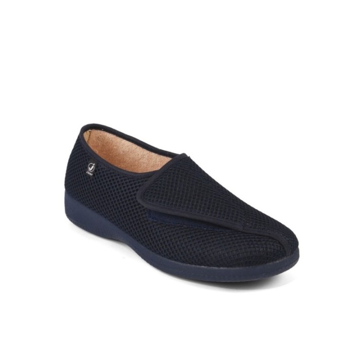 Zapatillas lona con velcro y vulcanizado color marino